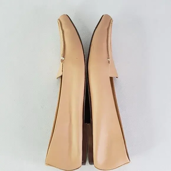 J. Crew Leather Edie Loafers Pointed Tow Beige Women's Size 7 - Picture 5 of 8